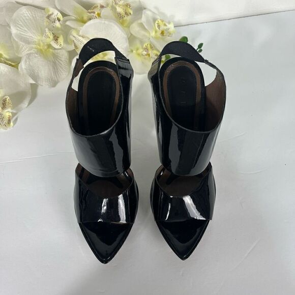 Marni Platform Heels Womens Size EU 36 US 5.5 Black Patent Leather - Picture 5 of 14